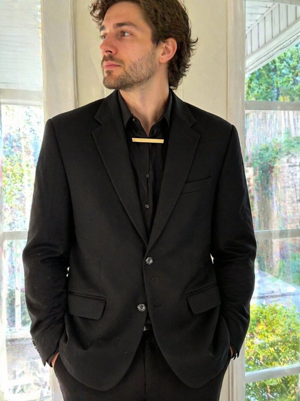 Osscar De La Renta Wool/Cashmere  Black Blazer Size 44